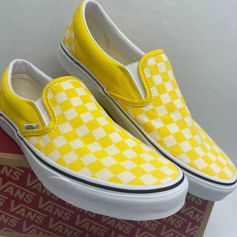 Vans Men’s Classic Slip-On
(Checkerboard) Cyber Yellow Sneakers 
VN0A33TB42Z - Picture 10 of 16